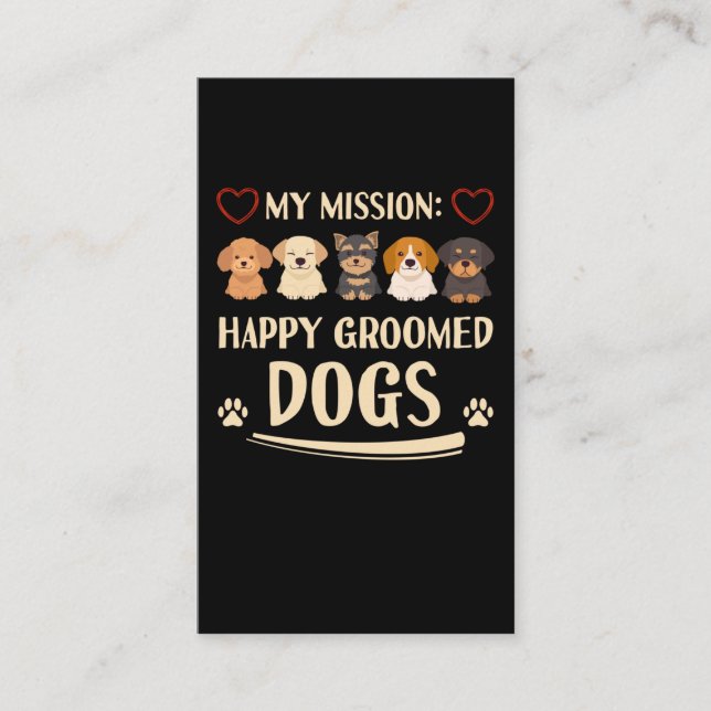 Tarjeta De Visita Perro Grooming Amor animales Perro Groomer (Anverso)