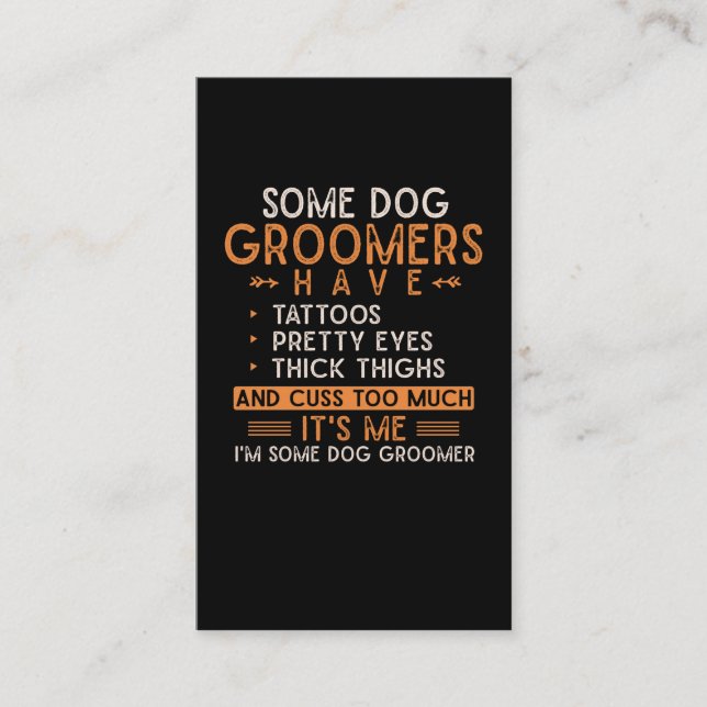 Tarjeta De Visita Perro Grooming Animal Tattooed Dog Groomer (Anverso)