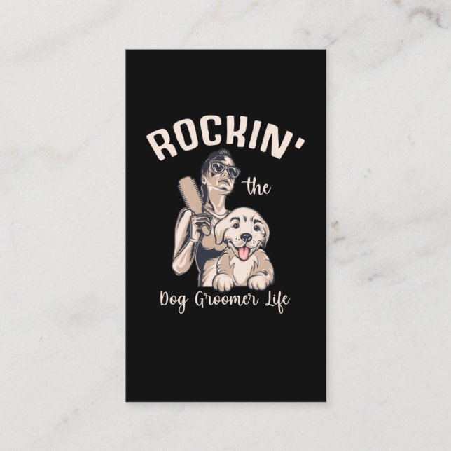 Tarjeta De Visita Perro Grooming Life Dog Groomer Hairdresser (Anverso)