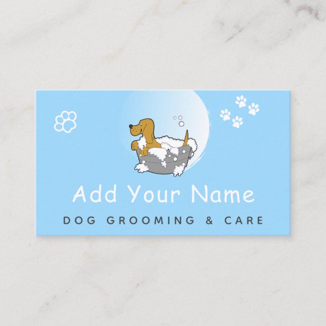 Tarjeta De Visita Perro Grooming Mascota Cuidados Haircut Paw Cuta I (Anverso)