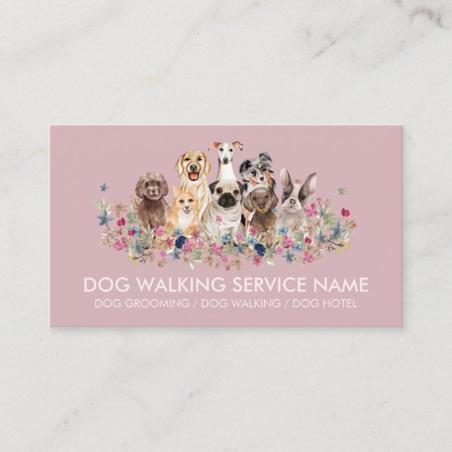 Tarjeta De Visita Perro Grooming Mascota Service Cute (Anverso)
