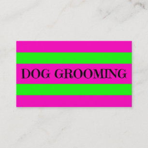 Tarjeta De Visita Perro Grooming Neon Green y Hot Pink