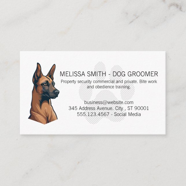 Tarjeta De Visita Perro K9 | Garra (Anverso)