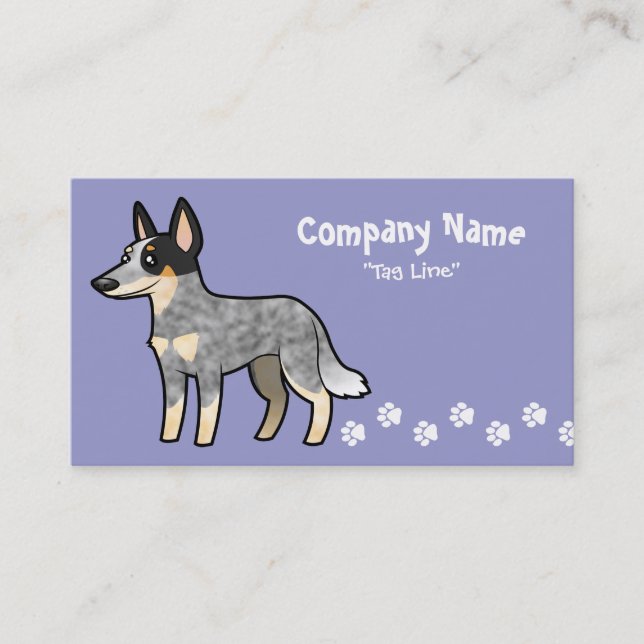 Tarjeta De Visita Perro/Kelpie australianos del ganado del dibujo (Anverso)