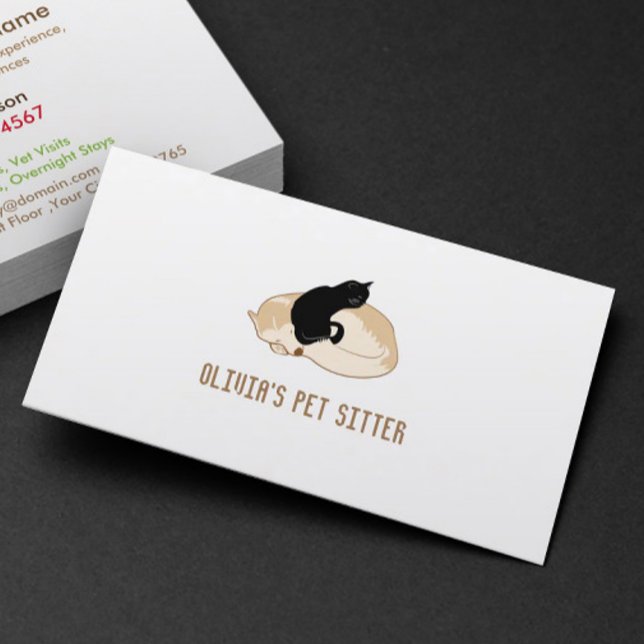 Tarjeta De Visita Perro lindo y gato Mascota sentando pesitter (Subido por el creador)