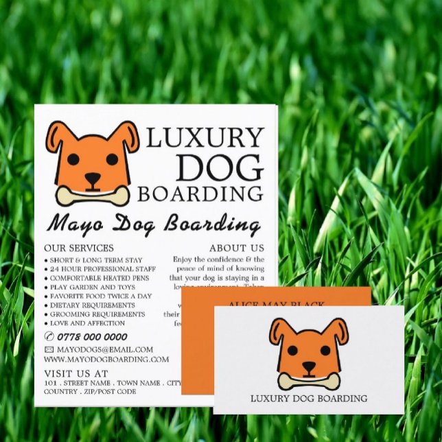 Tarjeta De Visita Perro naranja con Hueso, abordaje de perros (Subido por el creador)