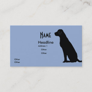 Tarjeta De Visita Perro negro al borde