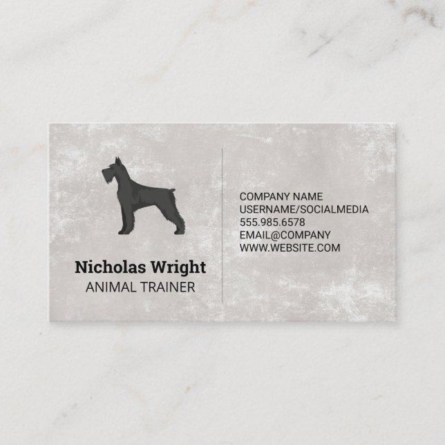 Tarjeta De Visita Perro negro | Animal (Anverso)