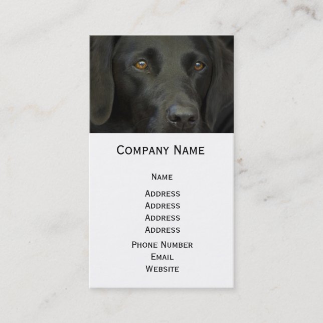 Tarjeta De Visita Perro negro de Labrador (Anverso)
