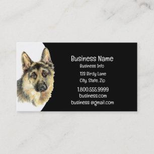 Tarjeta De Visita Perro pastor alemán acuarela animal mascota