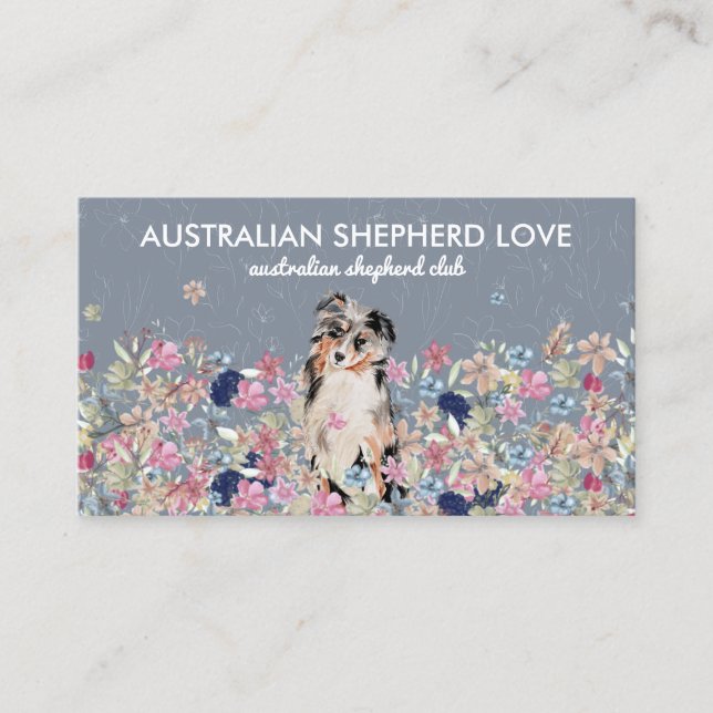Tarjeta De Visita Perro pastor australiano Aussie (Anverso)
