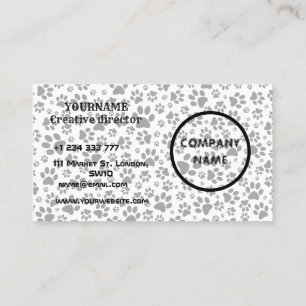 Tarjeta De Visita Perro Paws Black and White Polka Dot