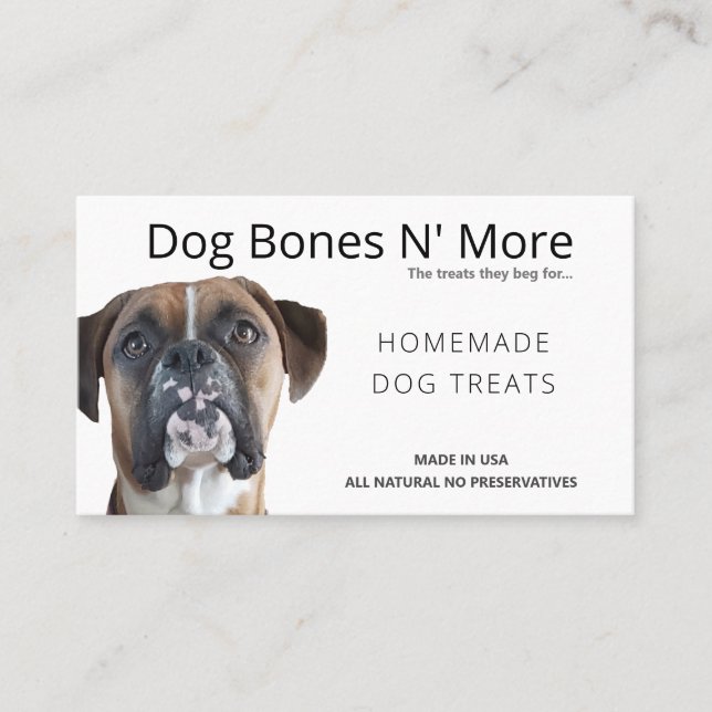 Tarjeta De Visita Perro Personalizado Natural Gourmet Tratamientos P (Anverso)