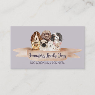 Tarjeta De Visita Perro picado morado