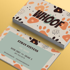 Tarjeta De Visita Perro Profesional Retro Paws