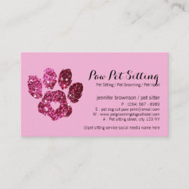 Tarjeta De Visita Perro rosa con estilo Gato de Perro Grooming Masco