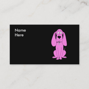 Tarjeta De Visita Perro rosado brillante. Historieta del perro