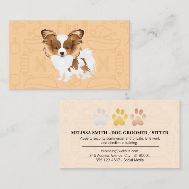 Tarjeta De Visita Perro suave | Animales (Anverso / Reverso)