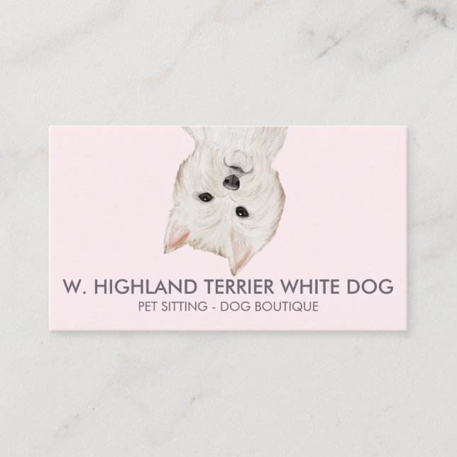 Tarjeta De Visita Perro Terrier Blanco de West Highland (Anverso)
