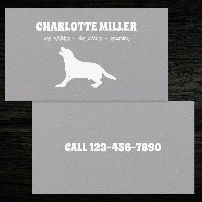Tarjeta De Visita Perro Walker Grooming Dog Sitter Cuidados de perro (Dog Walker Business Cards)