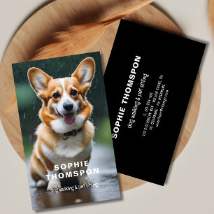 Tarjeta De Visita Perro y mascotas caminando