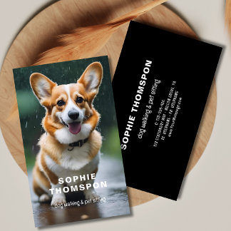 Tarjeta De Visita Perro y mascotas caminando