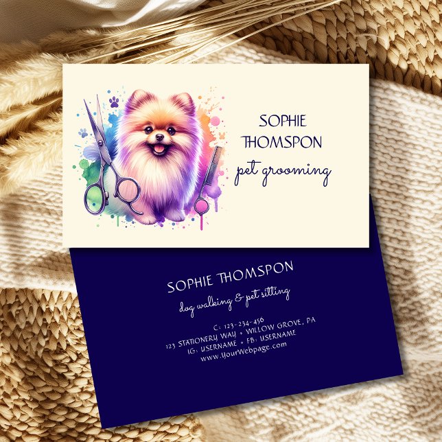 Tarjeta De Visita Perro y mascotas preparándose (Subido por el creador)