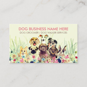 Tarjeta De Visita Perros Acuarela