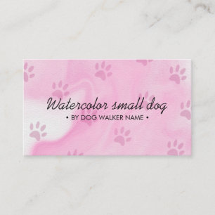 Tarjeta De Visita Perros acuarela rosa sencillos peluquero cuidador