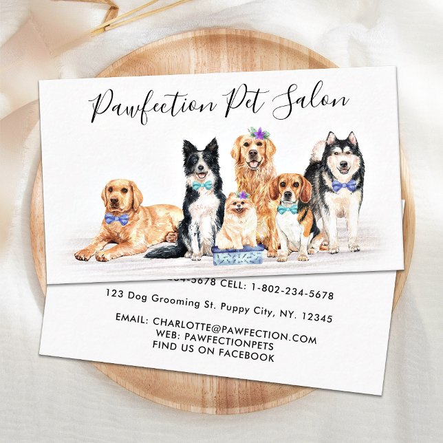 Tarjeta De Visita Perros Adorables Mascota Sitter Dog Groomer (Subido por el creador)