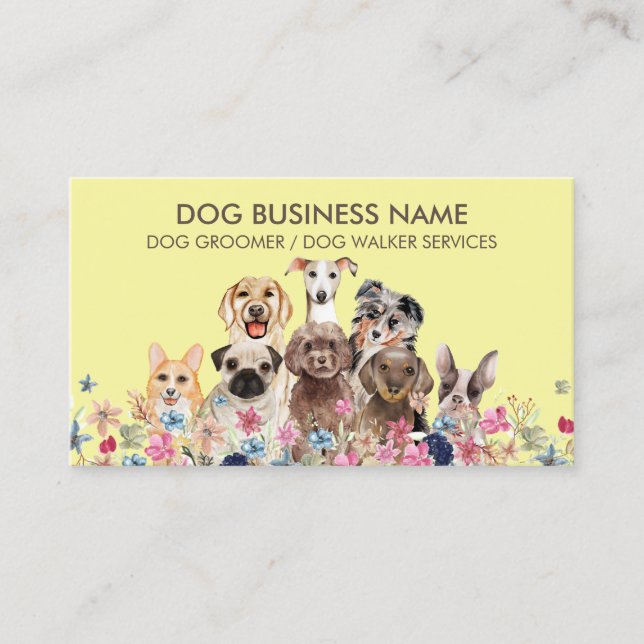Tarjeta De Visita Perros amarillos (Anverso)