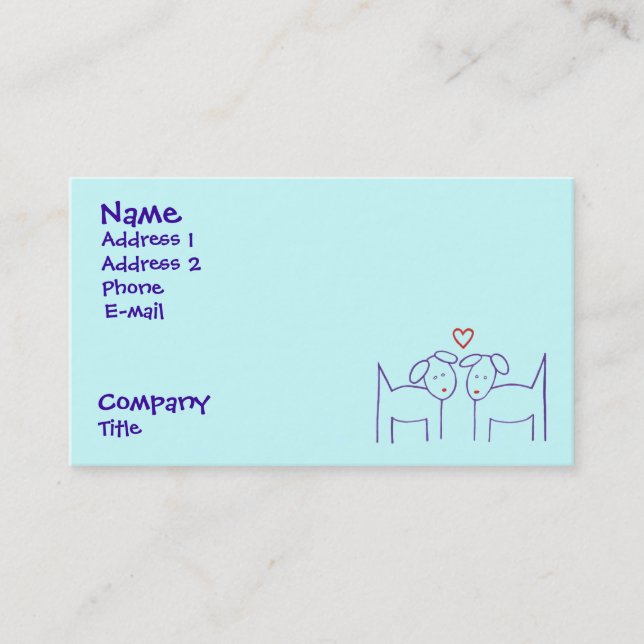 Tarjeta De Visita Perros con corazón (Anverso)