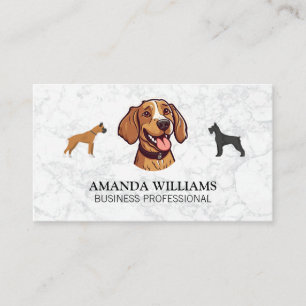 Tarjeta De Visita Perros Cute   Mármol