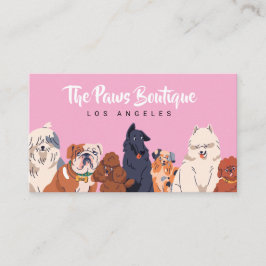 Tarjeta De Visita Perros de Acuarela Adorables Boutique de Aseo de M