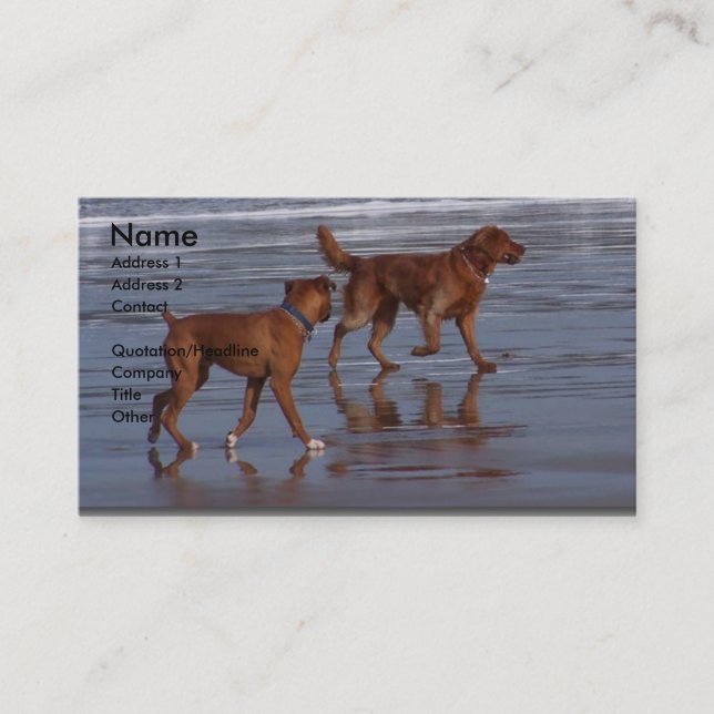 Tarjeta De Visita Perros de la playa (Anverso)