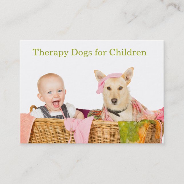 Tarjeta De Visita Perros de la terapia para los niños (Anverso)