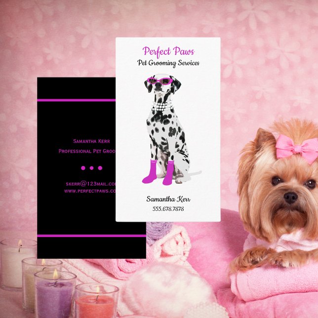 Tarjeta De Visita Perros de mascota Grooming Services (Pet Grooming Services, Dogs, Business Card)