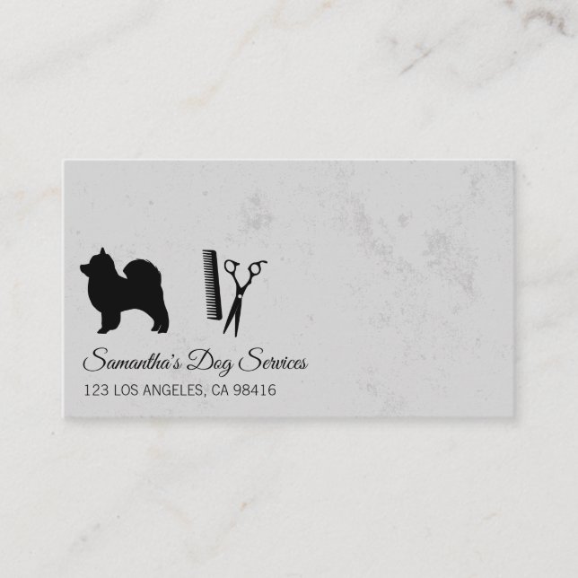Tarjeta De Visita Perros Groomer Stylist Shears (Anverso)