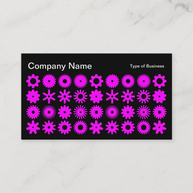 Tarjeta De Visita Perros - Magenta sobre negro (Anverso)