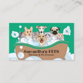 Tarjeta De Visita Perros más guapos Cats Spa Sitter Groom PetCare ve