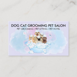Tarjeta De Visita Perros morados rosas azules gatos Mascota Groomer