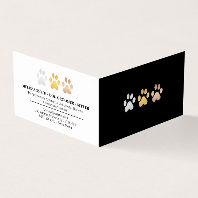 Tarjeta De Visita Perros (Plata, oro, bronce) (Exterior)