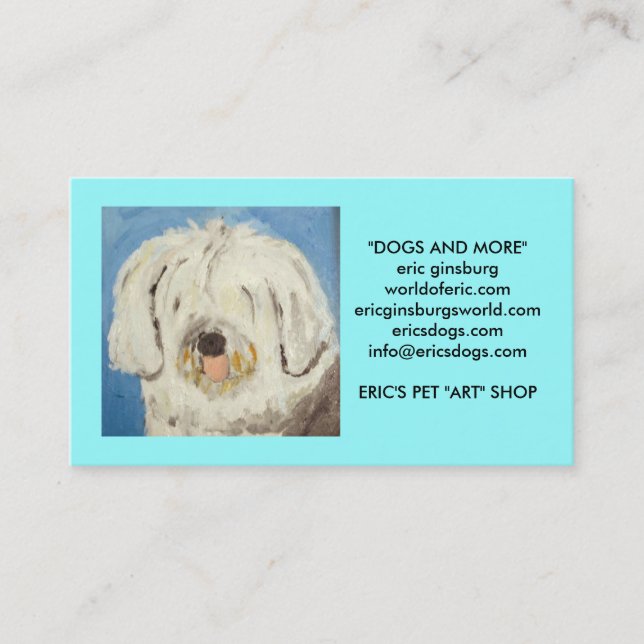 Tarjeta De Visita perros por el ginsburg de eric (Anverso)