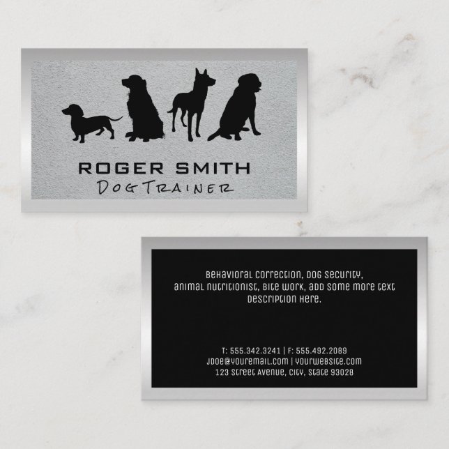 Tarjeta De Visita Perros | Servicios de animales (Anverso / Reverso)
