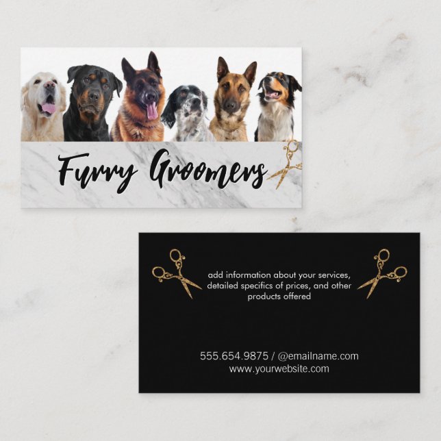 Tarjeta De Visita Perros | Tijeras | Groomers (Anverso / Reverso)
