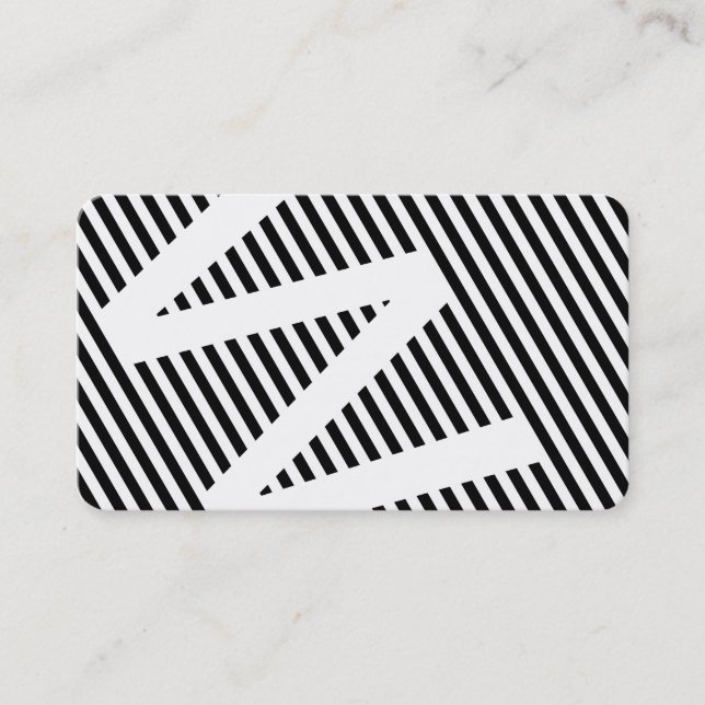 Tarjeta De Visita persianas diagonales en blanco y negro (Anverso)