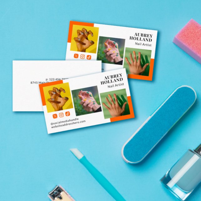 Tarjeta De Visita Persimmon Moderno 3 fotos Artista de redes sociale (Subido por el creador)