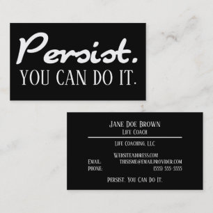 Tarjeta De Visita Persista Puede Hacerlo Entrenador de vida Plantill