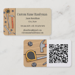 Tarjeta De Visita Persona de Reparación, Código QR personalizado par