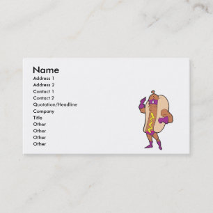 Tarjeta De Visita personaje divertido de superhéroe de hot dog
